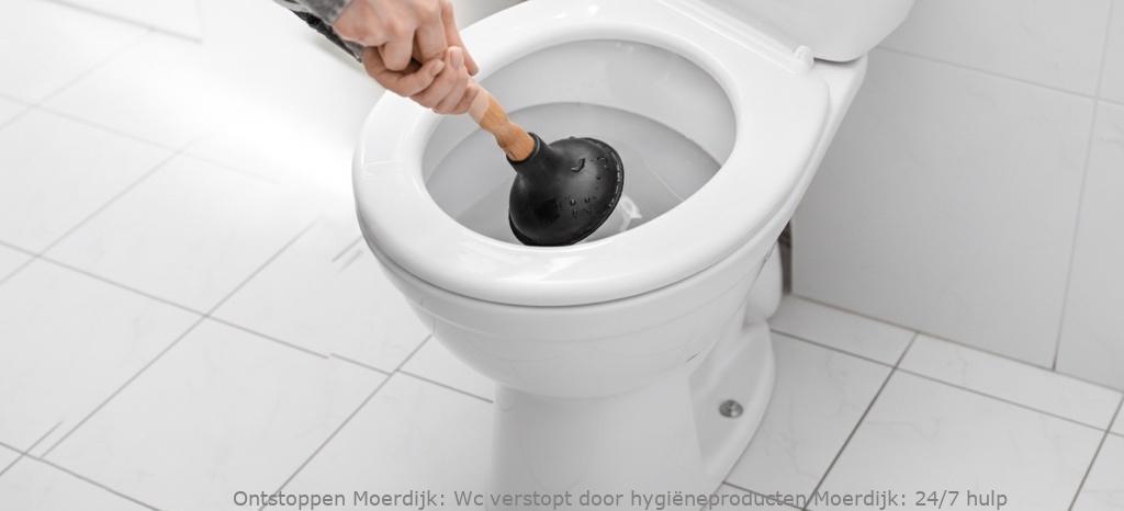 Wc verstopt door hygiëneproducten Moerdijk: 24/7 hulp